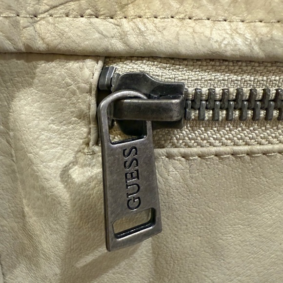 GUESS Men's Beige Jacket with Dark Hood - Picture 2 of 11